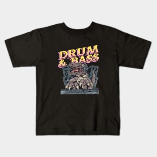 DRUM & BASS (dino dj) Kids T-Shirt